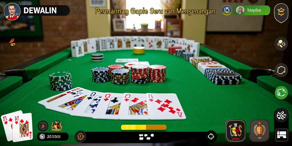 Tampilan gameplay DEWALIN yang seru dalam memainkan Gaple.