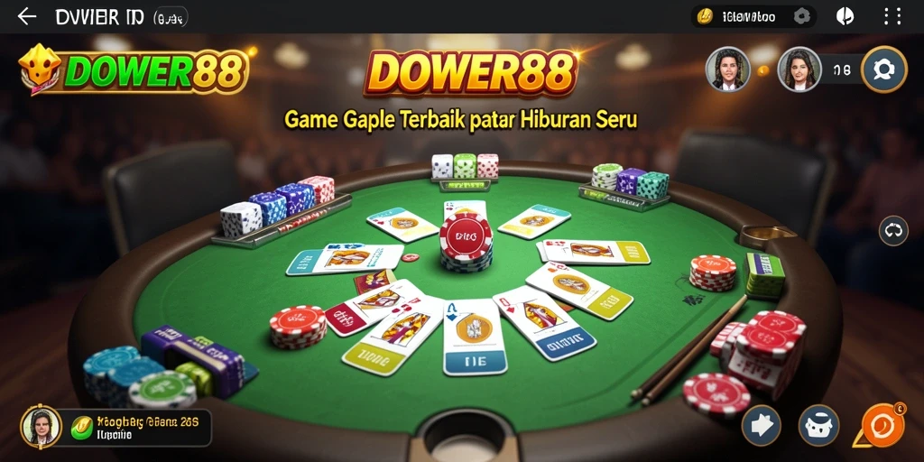 Screenshot gameplay DOWER88 yang menunjukkan suasana seru game Gaple.