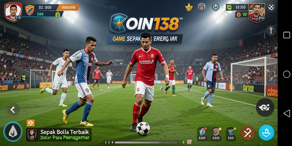 Screenshot KOIN138 menampilkan aksi sepak bola yang mendebarkan.