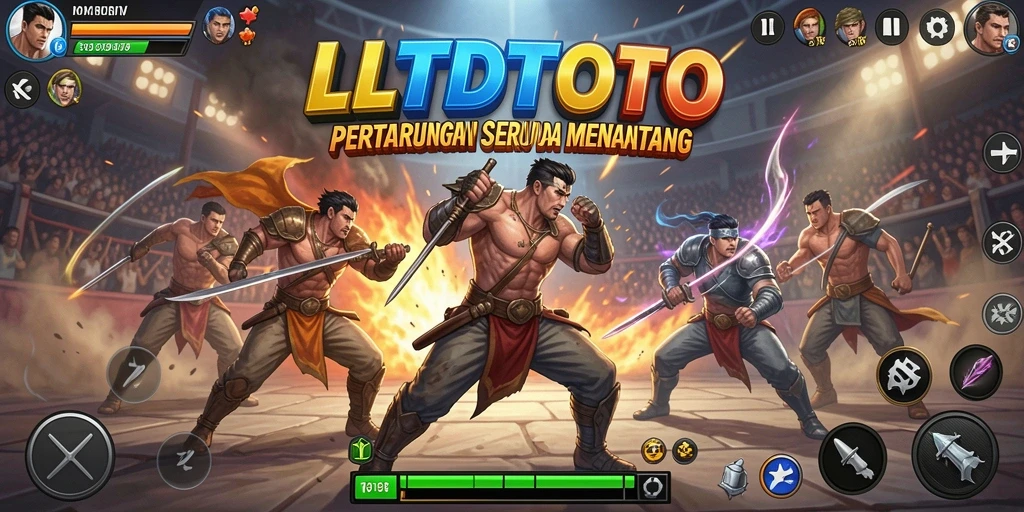 Screenshot gameplay LTDTOTO yang memperlihatkan aksi pertarungan yang mendebarkan.