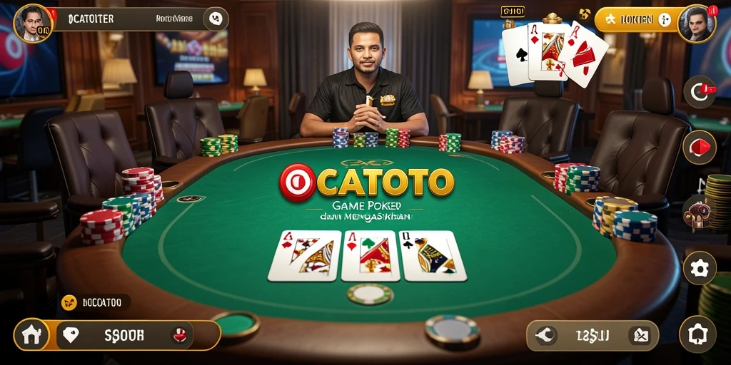 Tangkapan layar OCATOTO menunjukkan gameplay Poker yang seru dan interaktif.