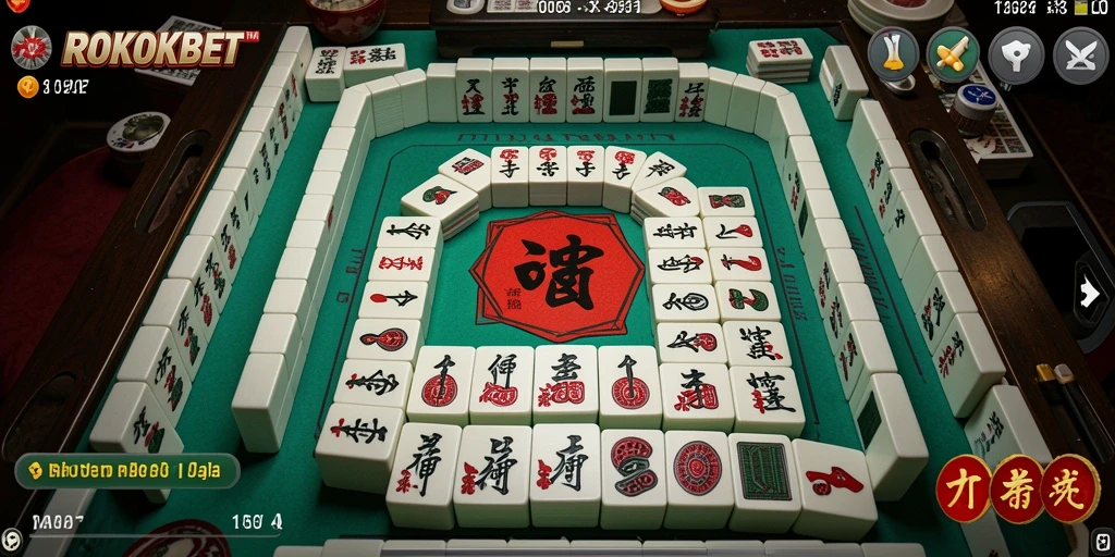 Screenshot gameplay ROKOKBET menampilkan keseruan permainan Mahjong.