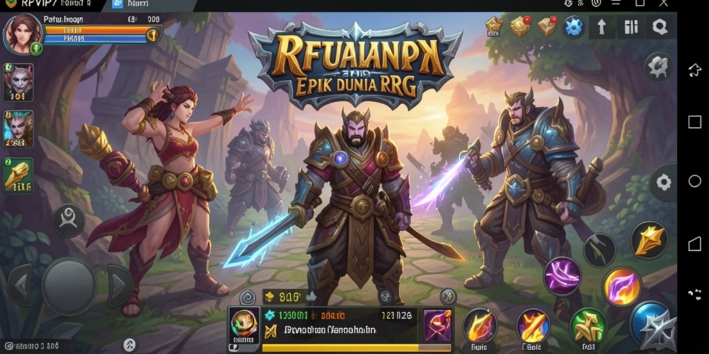Tampilan RPG yang menakjubkan dengan karakter dan monster unik.