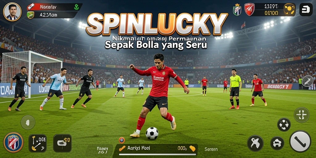 Tampilan menarik dari gameplay sepak bola di SPINLUCKY.